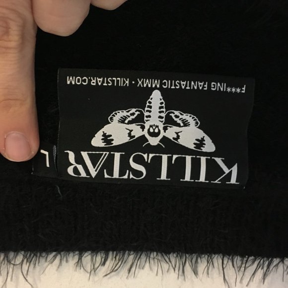 ❌sold❌Killstar Black Fuzzy Peekaboo Crop Sweater - Picture 5 of 11